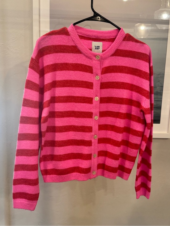 JoyLab Sweaters - JoyLab Pink and Red Striped Button Cardigan NWOT